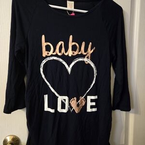 Darling Maternity Black 'Baby Love' Long Sleeve Tee